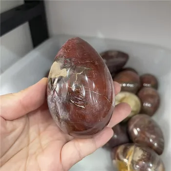 Исцеляющий Crystal Скъпоценен камък Рейки Декоративни Яйца от Вкаменената дърво за подаръци