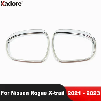 Тампон Капачки за Огледала за задно виждане За Nissan Rogue X-trail 2021 2022 2023 Хромирани Странични Огледала Защита От Дъжд Козирка Хастар