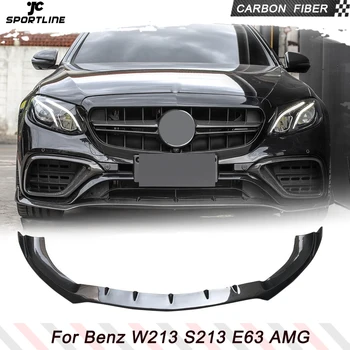 Спойлер за Предна Броня на Колата За Mercedes Benz W213 S213 E63 AMG 2016-2020 Предна Броня За Устни Брадичката От Въглеродни Влакна