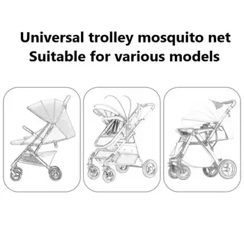 Mosquito net за детска количка, Пълно покритие, Бродерия на Цветя, Марля Навес, Лятна Дишащи Аксесоари за колички от комари
