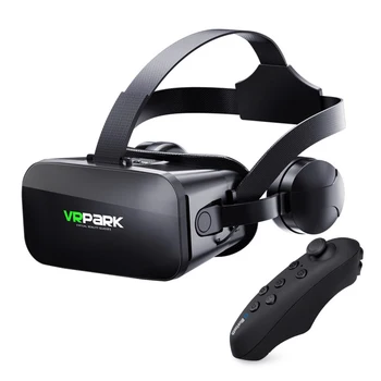 VRPARK J20 3D VR очила Очила за виртуална реалност за смартфони 4.7-6.7 Iphone, Android Детска стерео с контролерите на слушалки