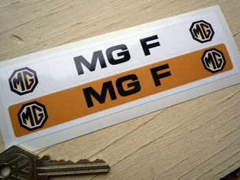 За x2 MG F стикери с логото на дилъра на регистрационен номер. Класически автомобил Vintage MGF