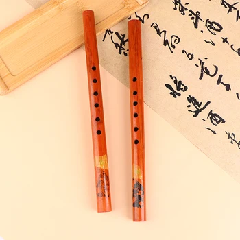 Здрава китайската традиционна флейта дължина 33 см от бамбук за изпълнение на Xiao Disi Вертикална бамбук флейта Музикален инструмент