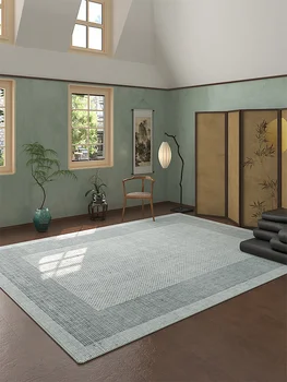 Модерен минималистичен килим за хола голяма площ, новият китайски лек ретро дизайн, луксозен килим за спалнята, начало декор килим 양탄자 IG