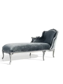 Френски луксозен шезлонг, континентална нео-класически диван за красота, тъканта мека чанта, мързелив диван, американското стол за почивка от масивно дърво