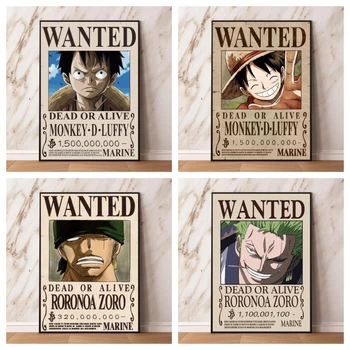 Изображения на герои от аниме One Piece Bounty Wanted niki HD Art Print Отпечатва класическа модулна картина на Cuadros най-Добрият подарък