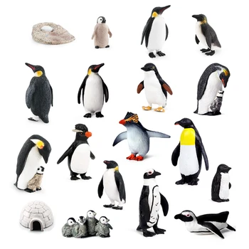 Реалистични пластмасови фигурки пингвини с цикъл на растеж, сортове пингвини, фигурки на полярните арктически животни, Великденски яйца, топперы за торти, подарък