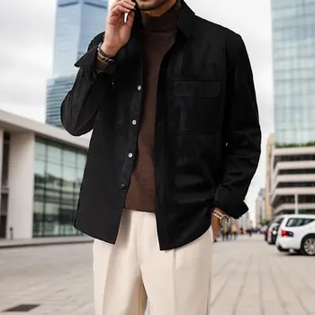 Мъжко яке с лек аромат, Корейски моден тренд, свободна Ежедневни проста яке голям размер