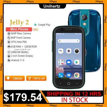 Unihertz Jelly 2 Малкият Смартфон Хелио P60 Восьмиядерный Android 11 6 GB 128GB 16MP Мобилен Телефон 2000mAh Батерия за Мобилен Телефон с две SIM карти
