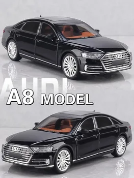 1/24 Играчки намалени модели автомобили на Audi A8, отлитые под натиск от сплав, Колекция откидных модели автомобили със звукови и световыми играчки за декорация на подаръци на момчетата