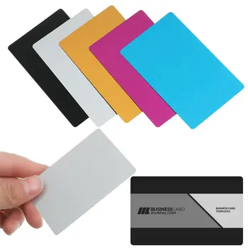50 бр. / компл. преносими визитни картички за бизнес посещения с лазерно гравиран, Празна метална визитна картичка за карти