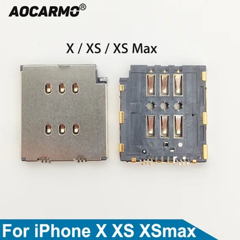 Aocarmo За iPhone X/XS/XS Max Притежателя на Тавата за SIM-карти Гнездо За Четец на Две Sim-карти Гъвкав Кабел, резервни Части За Ремонт на