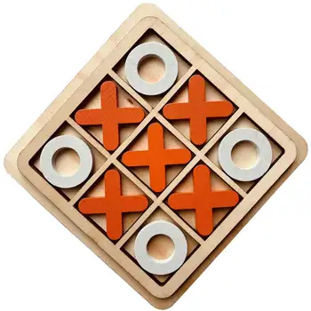 Дървена настолна игра XO, квадратна развитие на клубна играчка, подарък за рожден ден, на случаен цвят