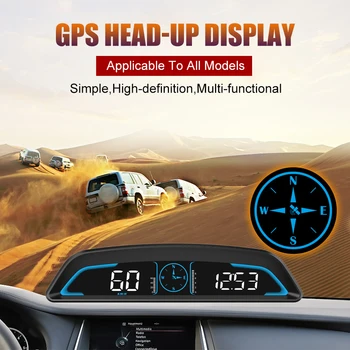 G2 Универсален Автомобил OBD2 HUD GPS Централен Дисплей Скоростомер, Километраж Компас Проекторът на Предното Стъкло Превишена Скорост Умора Аларма Шофиране