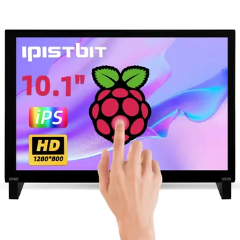 iPistBit 10.1-инчов екран Raspberry Pi, сензорен дисплей 1280 x 800, HDMI IPS Монитор за Raspberry Pi 5/4/3/2/Zero/B/B + Без устройство
