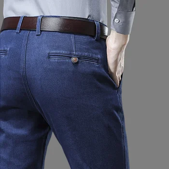 Дънкови Панталони за мъже, Дънкови облекла, права, обикновени, Класически, годината на реколтата, есенно-пролетни, черни, сини Ежедневни панталони 2024 г.