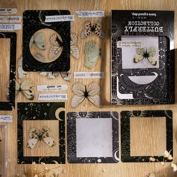 Красиви пеперуди И етикети, в рамката на Списание естетика декор на Албум за да скицирате Списание за scrapbooking Бележник Intime Художествени аксесоари