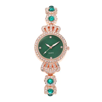 Луксозни Кристални Дамски часовник-гривна Моден Дамски кварцов Часовник с диаманти, Стоманени Дамски ръчни Часовници Montre Femme