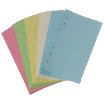 Формат A6 Зарежда линованной хартия за ежедневника, зарежда 6-луночным 5-цветен бележник, се поставя подложка от хартия