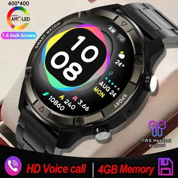 Нови Мъжки Смарт Часовници 4G RAM 454*454 с HD Телевизори, които се показват винаги Време, Bluetooth-Предизвикателство, Местната Музика, Умни Часовници За Android и ios