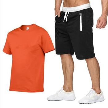 2022 Памук-коноп Лято 2021, Комплект от две части, Мъжка Тениска С Къс ръкав, Съкратен Топ, Панталони, Мъжки Спортни Костюми, Дизайн, Мода NPK