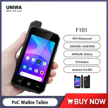UNIWA F101 POC Преносима Радиостанция Android Смартфон 10 SOS Бутон 4,0 Инча 2 + GB 16 GB 13 MP IP65 Трайни Мобилен Телефон 4600 mah 4G Телефони NFC