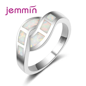 Висококачествени пръстени с галантен бял опалом, сватбени бижута за жени, Юбилейна пръстен от сребро проба 925 с бели опалом
