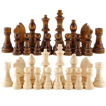 32шт Дървени фигури В комплект Шахматни Фигури Международен Шахматен комплект Шахматни Фигури Забавни Аксесоари