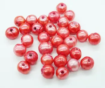Евтино продаваме!! 120 възможности за 10-11 мм топчета от кафяв сладководни перли с голяма дупка 2 мм (бракованная партия)