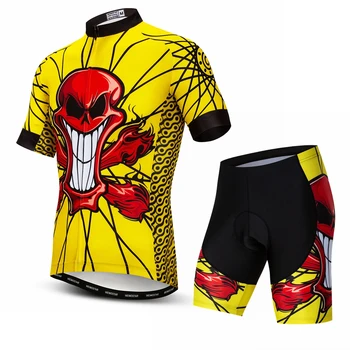 Лятна велосипедна дрехи, мъжки комплекти тениски за велоспорта, МТБ къси панталони, комплекти за каране на велосипед дрехи Ropa Ciclismo, Canada Skull Black Evolution
