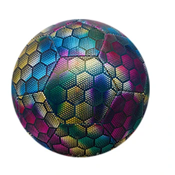 1 бр. Нощен светлинен футболна топка, отразяваща топка за футболни тренировки на закрито/на открито