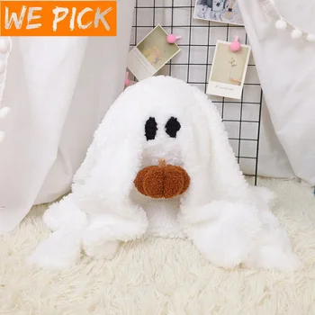 Възглавница в празнична тематика WEPICK Бял цвят, възглавници-призрак, плюшени играчки за Хелоуин, празнични подаръци, домашни възглавници-призрак под формата на тиква